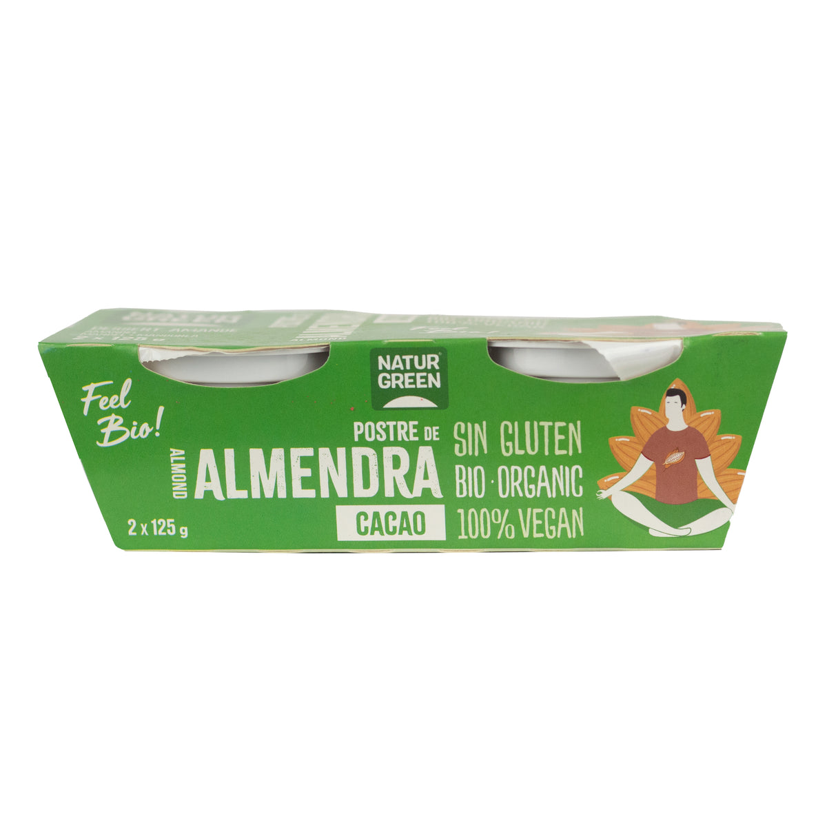 Sobremesa de Amêndoa e Cacau NaturGreen, 2 x 125 g