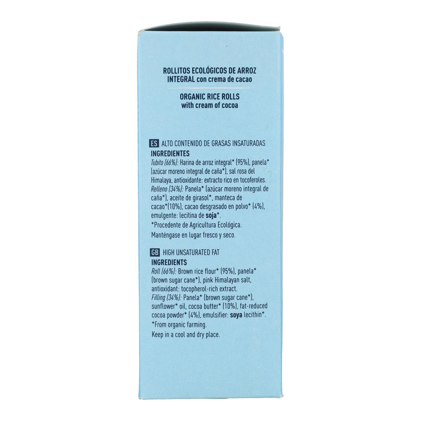 Rolinhos de arroz com creme de cacau Soria Natural 4 x 25 g