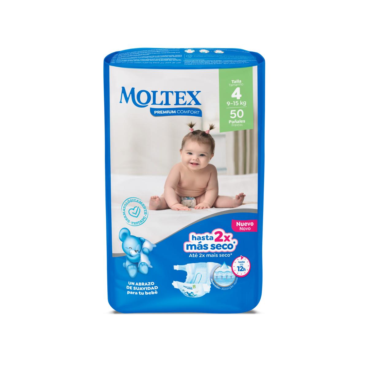 Fraldas Moltex Premium Comfort T4 (9-15 kg) 50 unidades