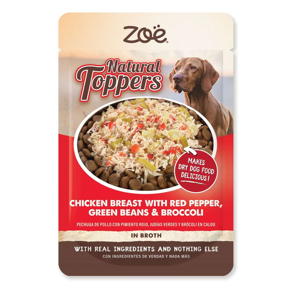 Topping para pienso de perros Natural Toppers pollo con pimiento rojo 85 g Zoë