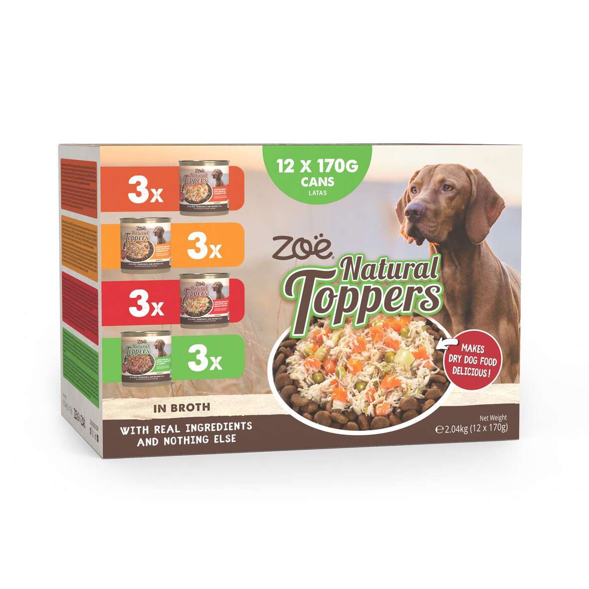 Topping para pienso de perros Natural Toppers pack variado 12 x 170 g Zoë