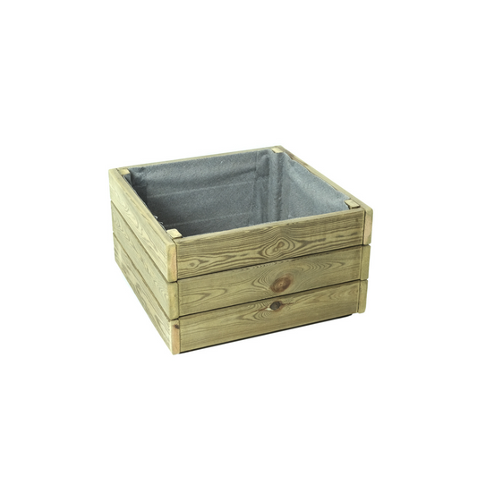 Jardinera De Madera Eko De Pino Tratada Vidahuerto  60x60x30 Cm.
