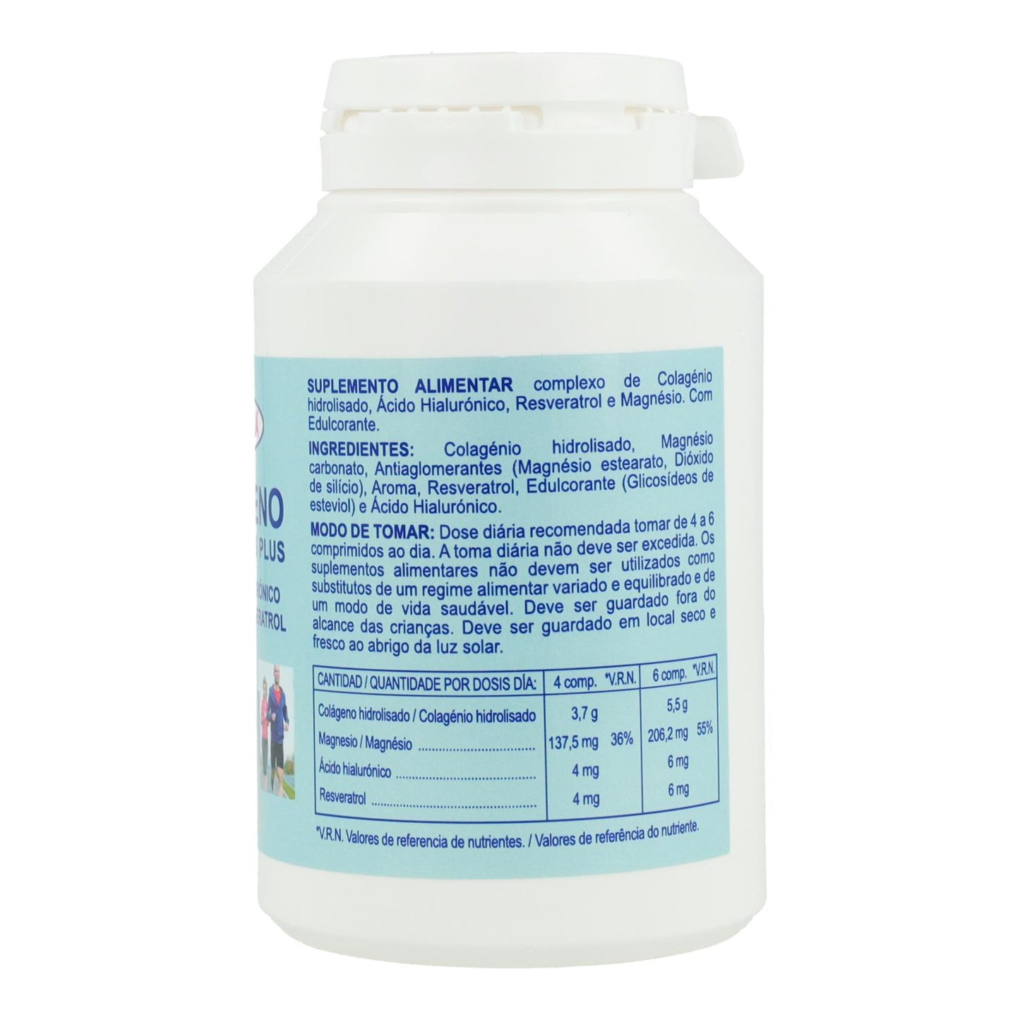 Colagénio com Ácido Hialurónico, Magnésio e Resveratrol Integralia, 120 comprimidos