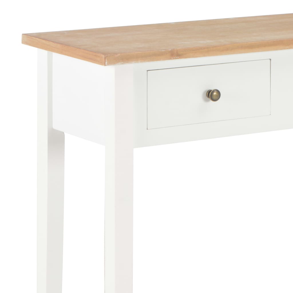 Mesa Consola Tocador De Madera Blanca 79x30x74 Cm_4