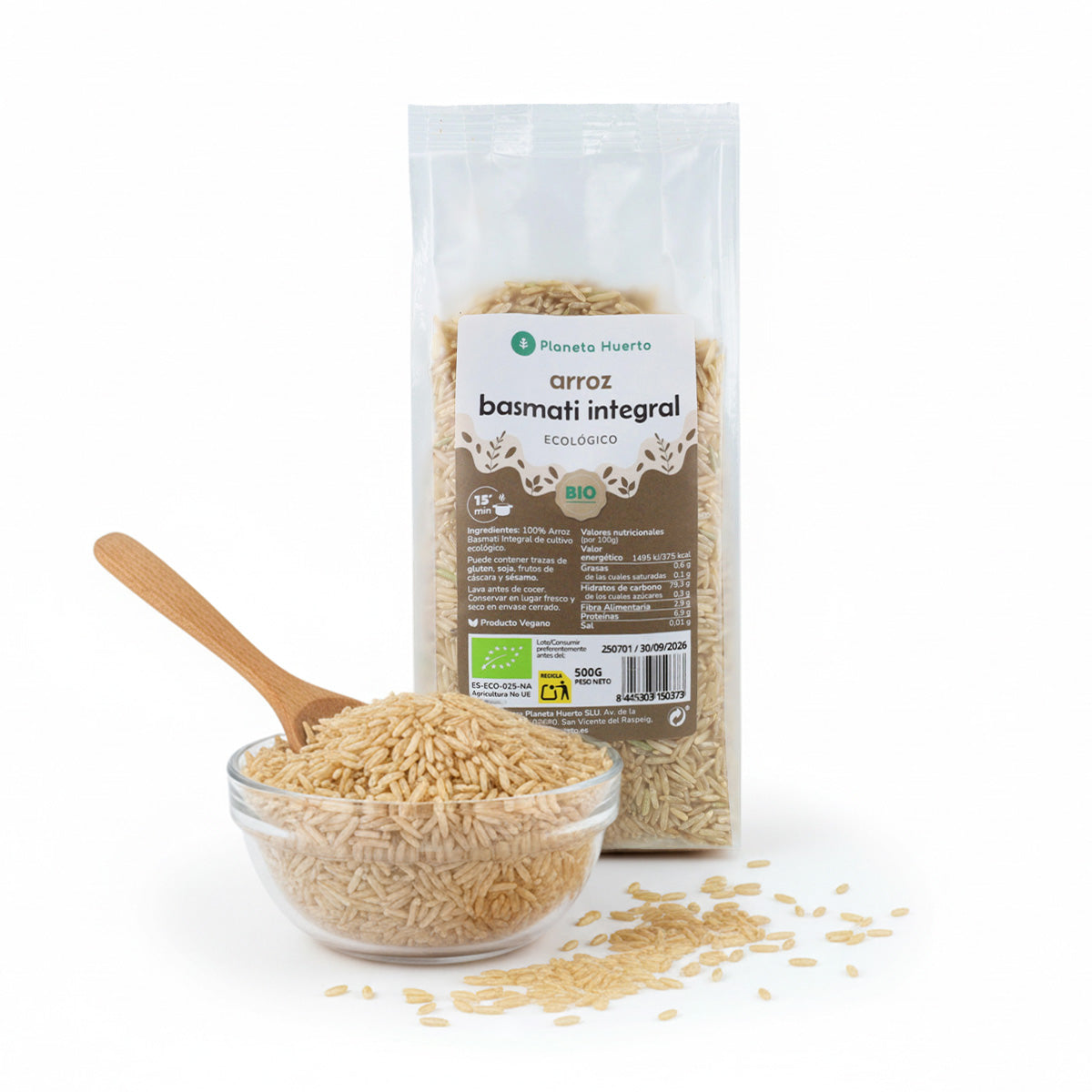 Arroz Basmati Integral Biológico Planeta Huerto 2,5 kg