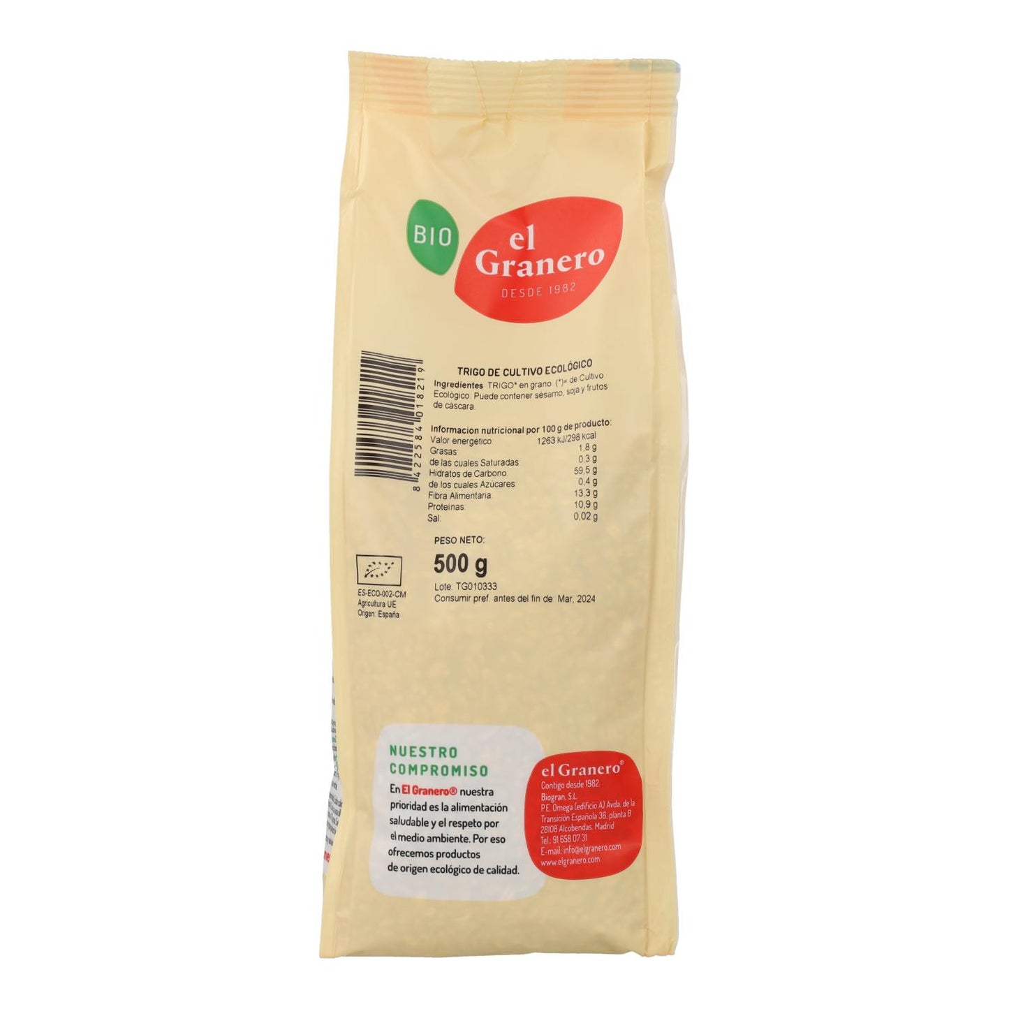 Grão de Trigo Biológico El Granero, 500 g