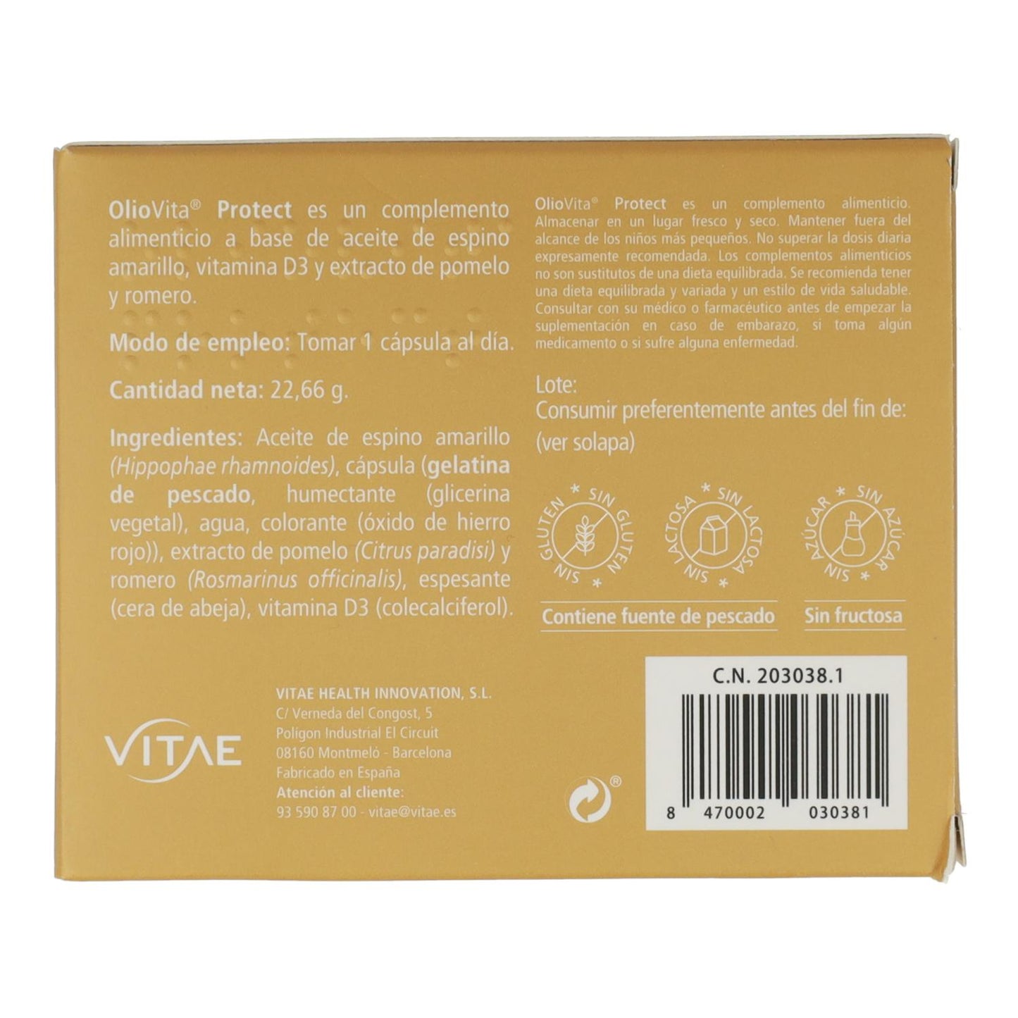 Oliovita Protect Vitae 30 Cápsulas