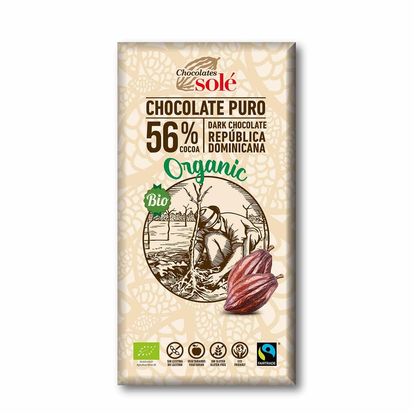 Solé Chocolate Negro Biológico 56% Puro 100g