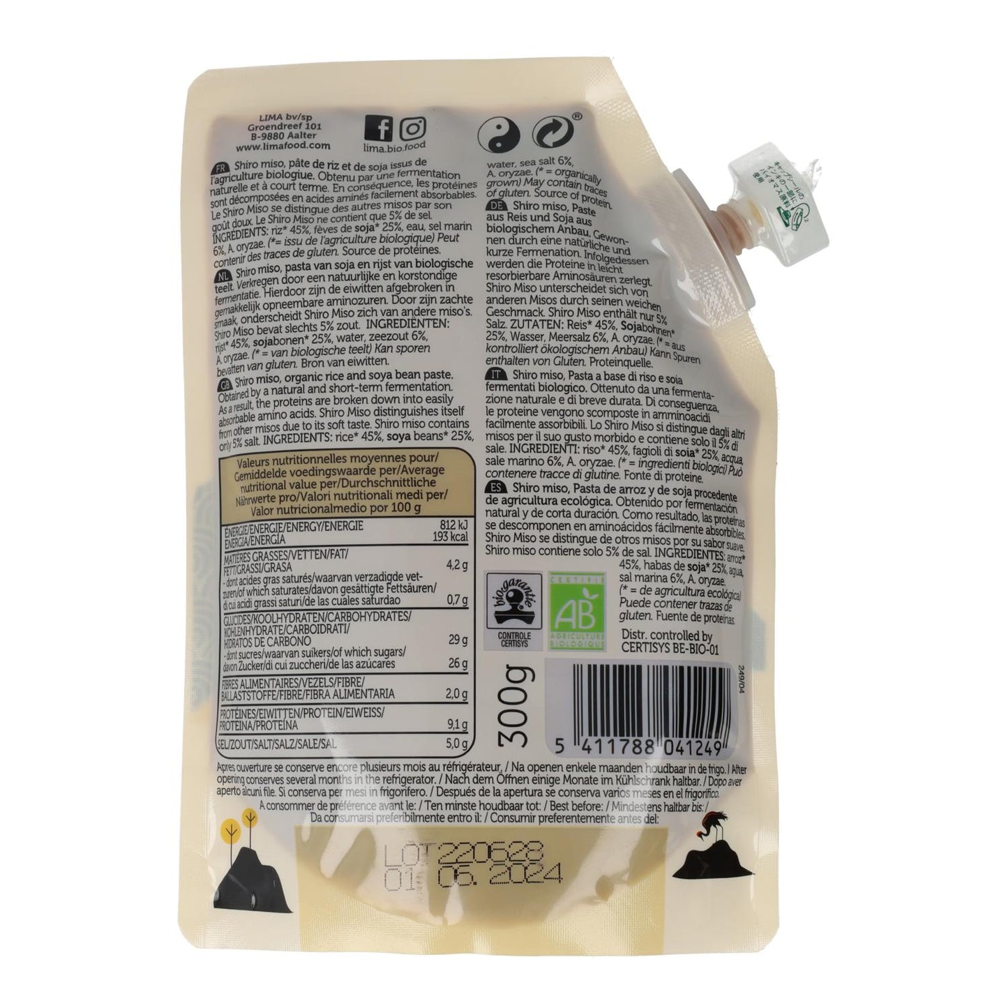 Shiro Miso biológico Lima ECO 300 gr