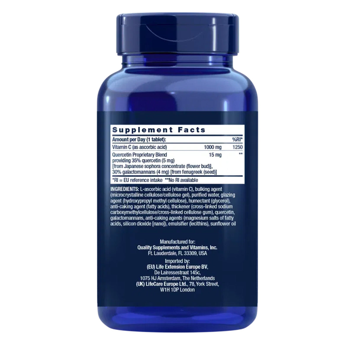 Vitamina C e Fitossomo de Quercetina, Life Extension 250 comprimidos