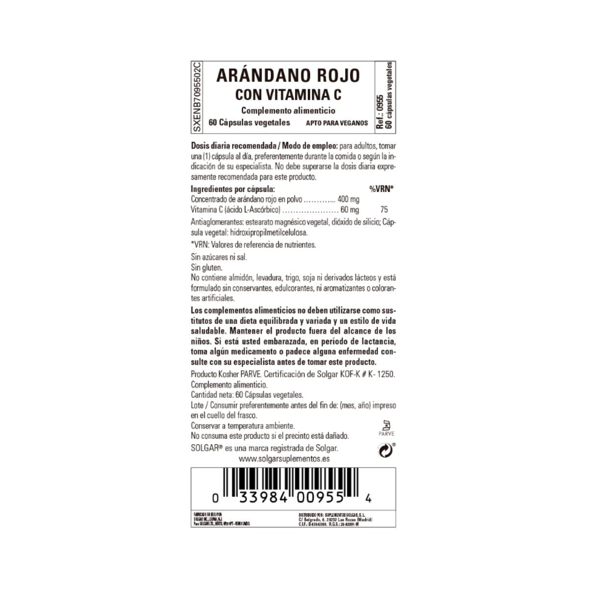 Arando com Vitamina C – Solgar 60 cápsulas vegetais