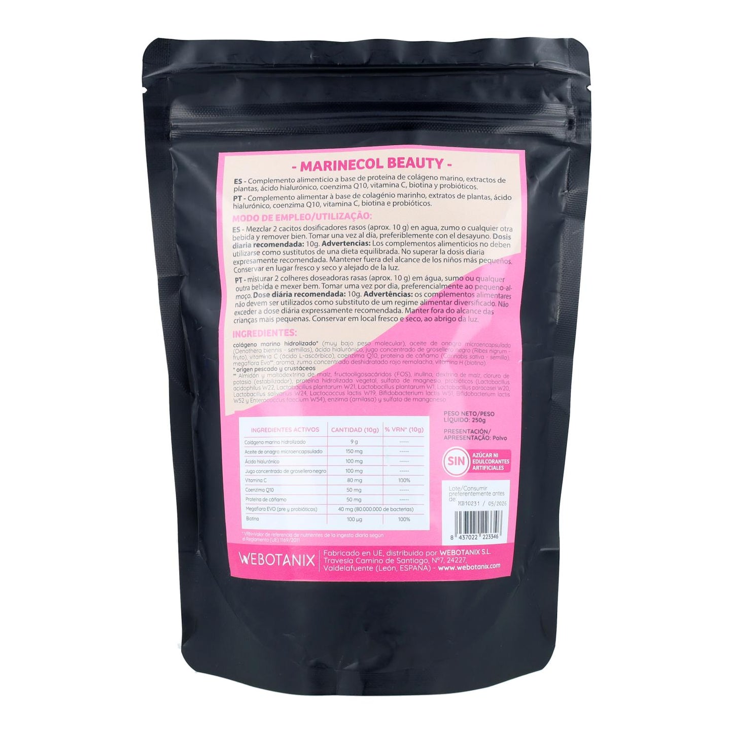 Marinecol Beauty Colágeno marino Webotanix 250g