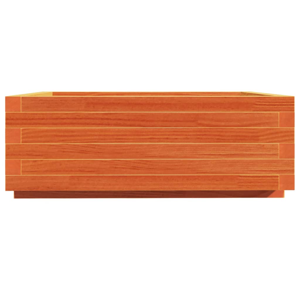 Jardinera De Madera Maciza De Pino Marrón Cera 70x70x26,5 Cm_5
