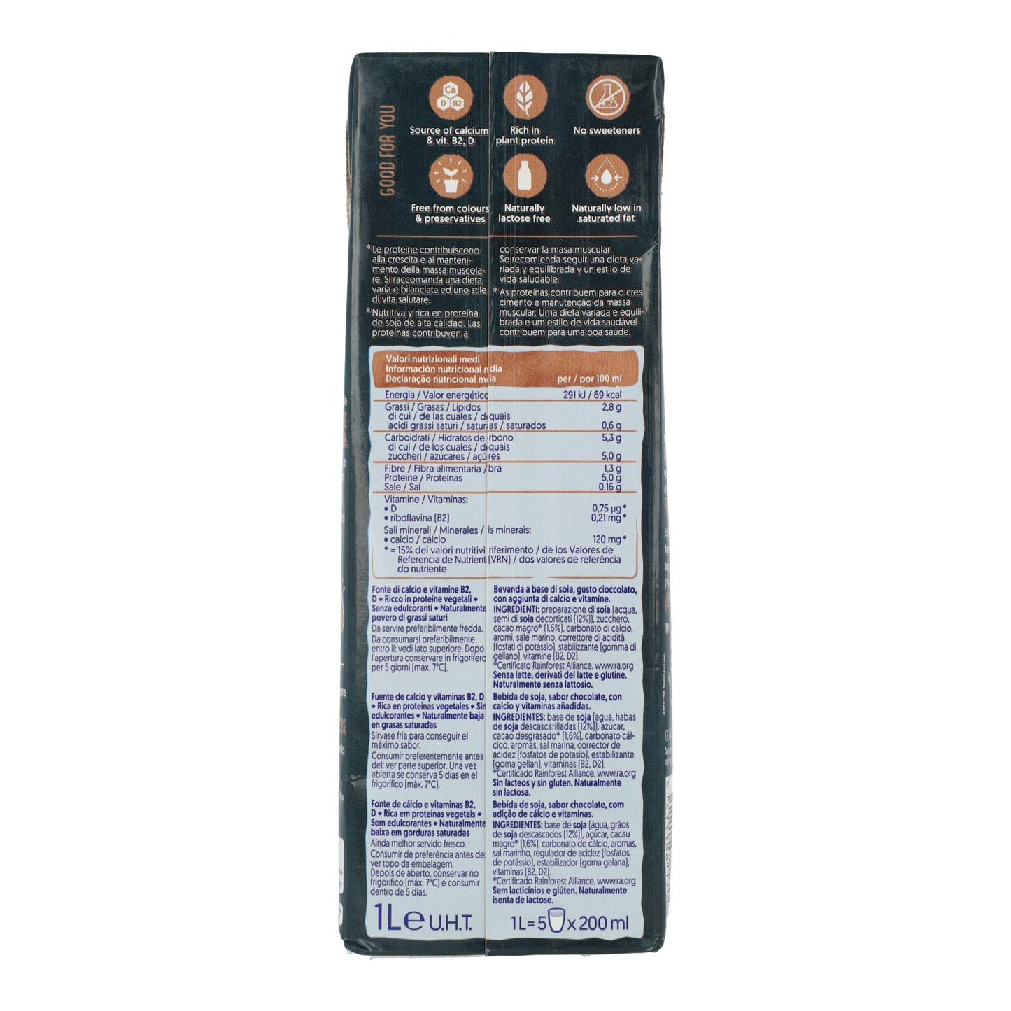 Pack de 6 Bebidas de Soja com Chocolate e Proteína Alpro, 1 Litro