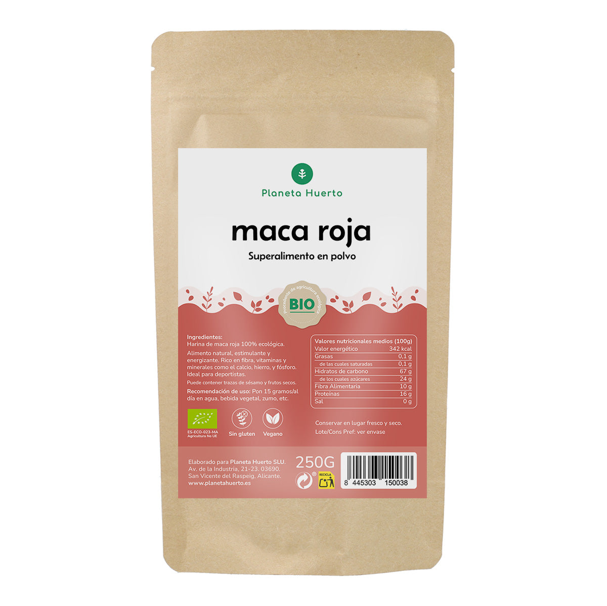 Maca Vermelha em Pó ECO Planeta Huerto 250 gr
