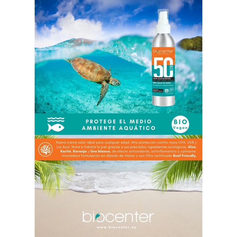 Spray solar de alta proteção UVA FPS 50, ecológico, vegan, sem nanopartículas, 125 ml