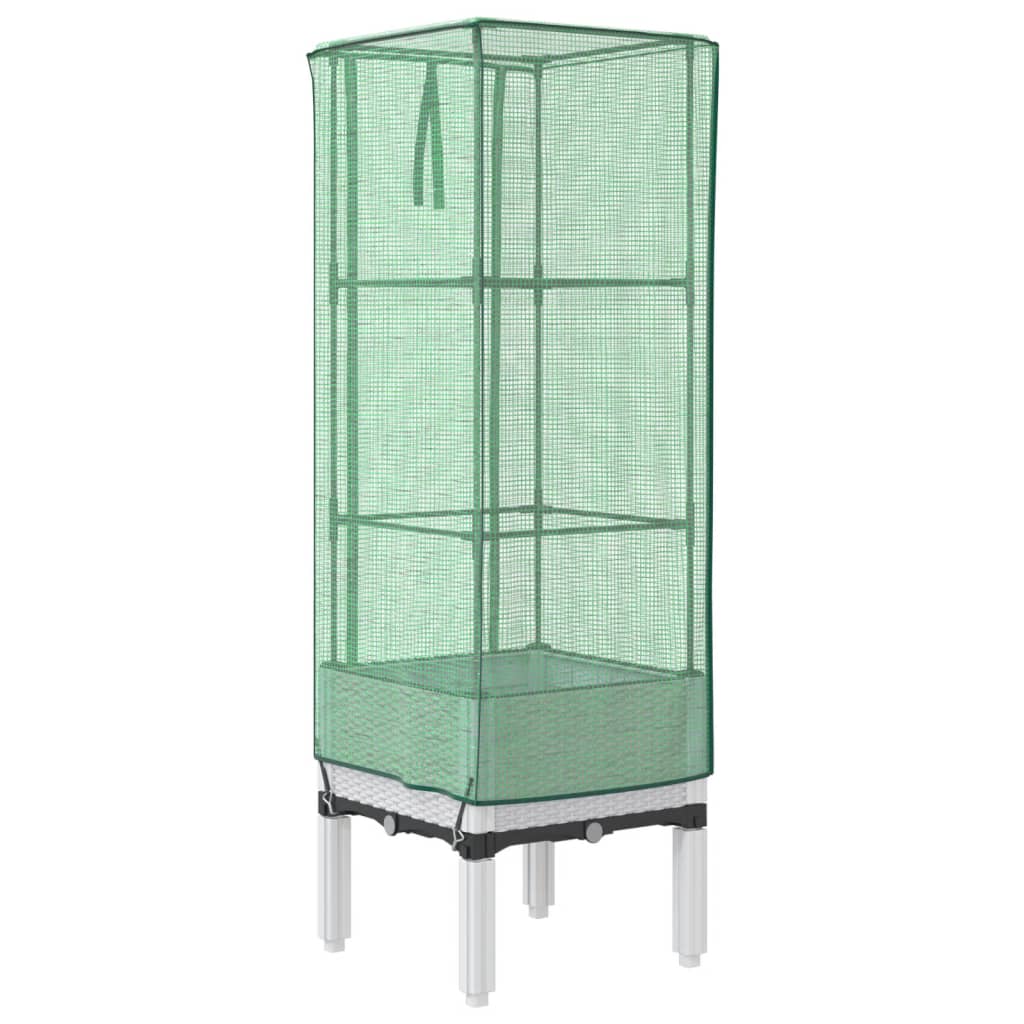 Arriate Con Cubierta Invernadero Aspecto Ratán 40x40x140 Cm_5