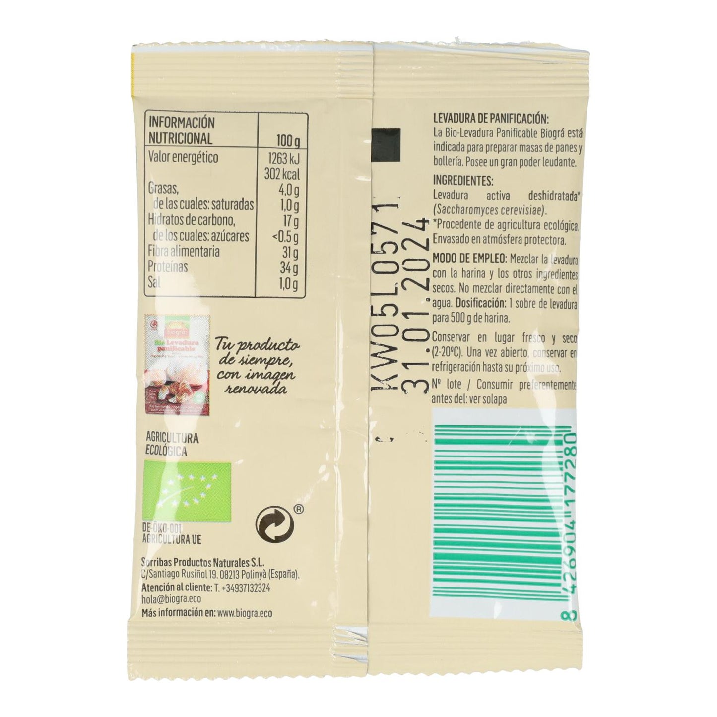 Fermento sem glúten Biográ 9g