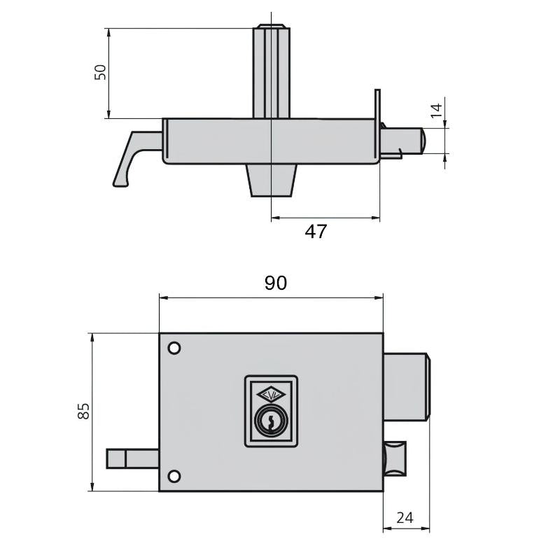 Cerradura Cvl 1125a/  8/he Derecha