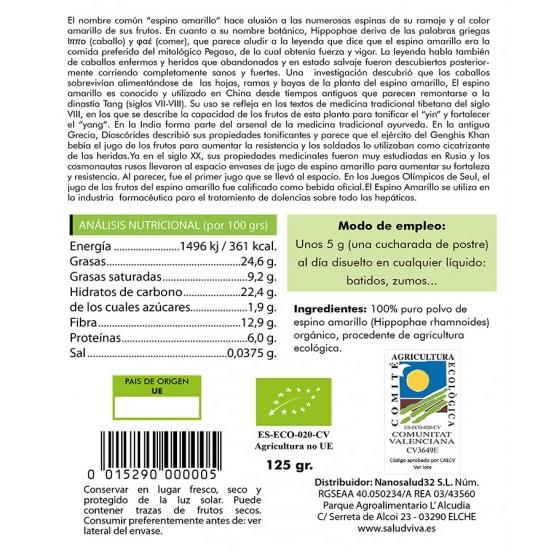 Espinheiro-mar 125 g, Salud Viva