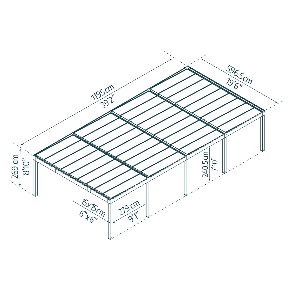 Carport de alumínio Canopia OSLO 6 x 12 m