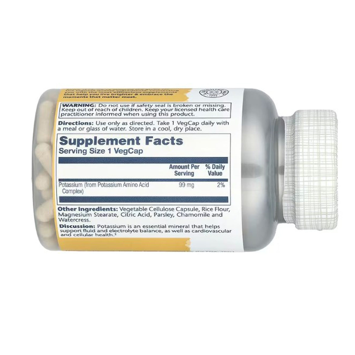 BIG POTÁSSIO 99 MG, Solaray, 200 cápsulas vegan