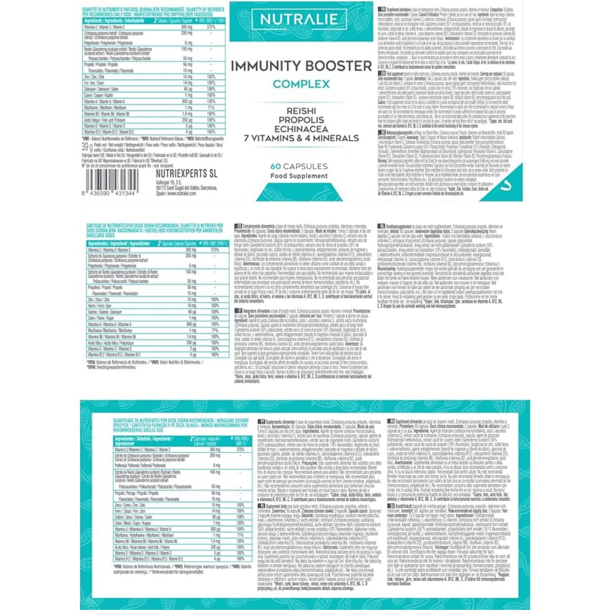 Nutralie Immune Defenses com Reishi + Própolis + Equinácea 60 cápsulas