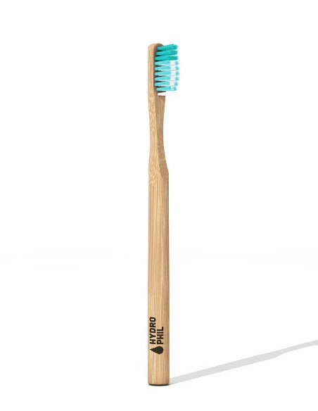 Escova de dentes profissional em bambu macio, cor natural/Mar das Caraíbas