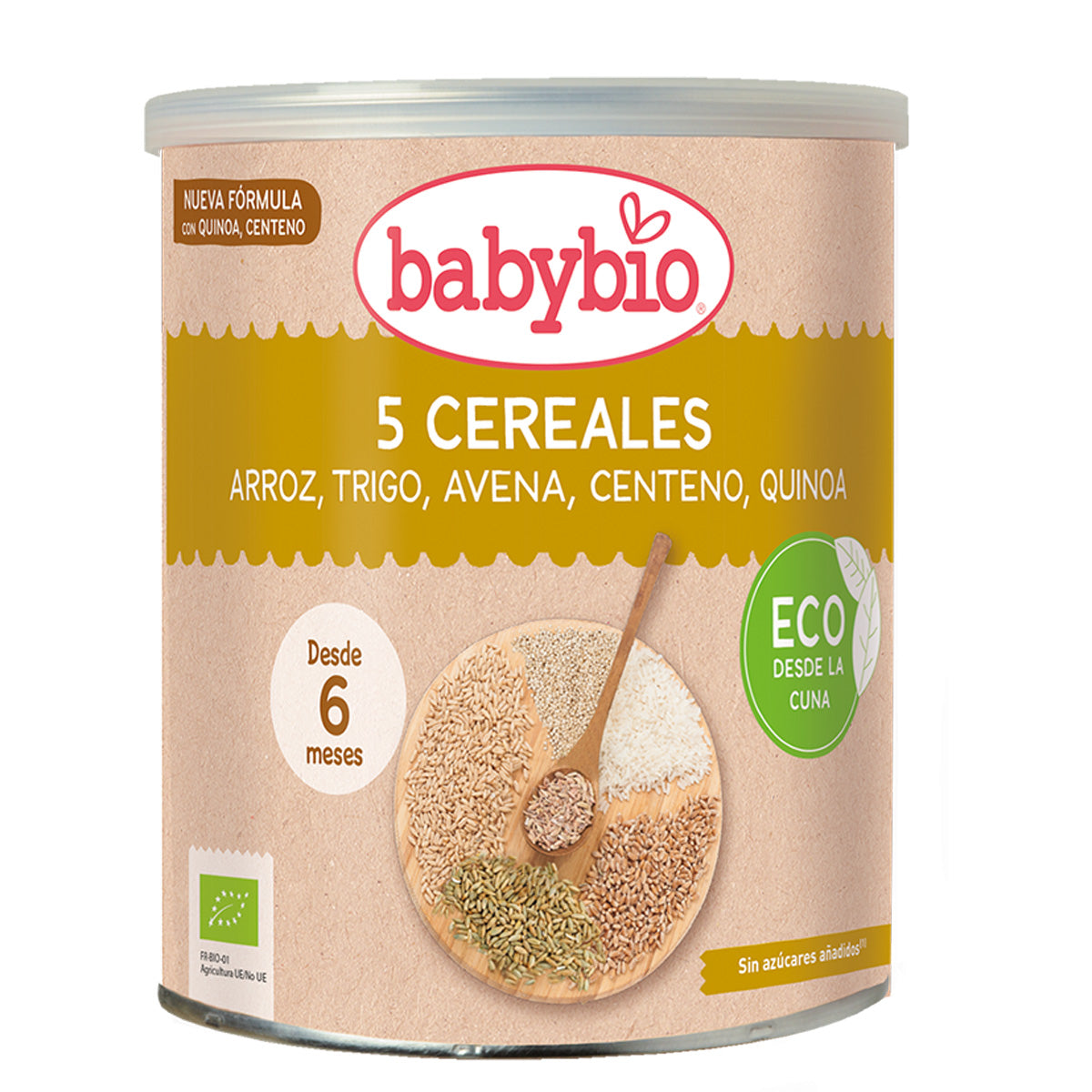 Papa 5 cereais Arroz, Trigo, Aveia, Centeio e Quinoa Babybio 220 g