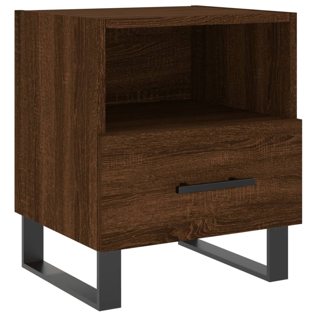 Mesita Noche 2 Uds Madera Ingeniería Marrón Roble 40x35x47,5 Cm_4