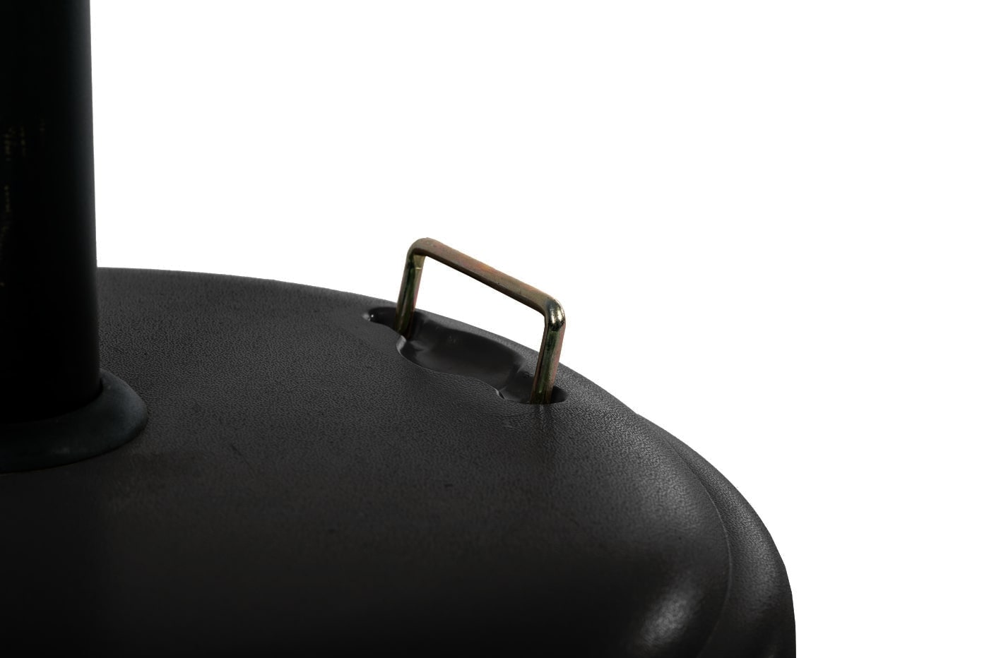Pie De Sombrilla Redondo De Hormigón 25kg Negro Con 1 Tornillo + 1 Adaptador De Plástico + Asas Incluidas + Ruedas 50x7cm - Mobiliario De Jardín_1