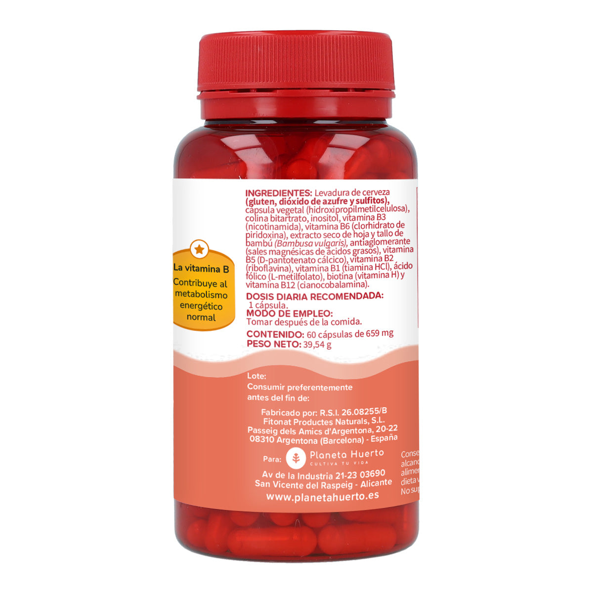 Complexo Vitamina B Planeta Huerto 60 Cápsulas