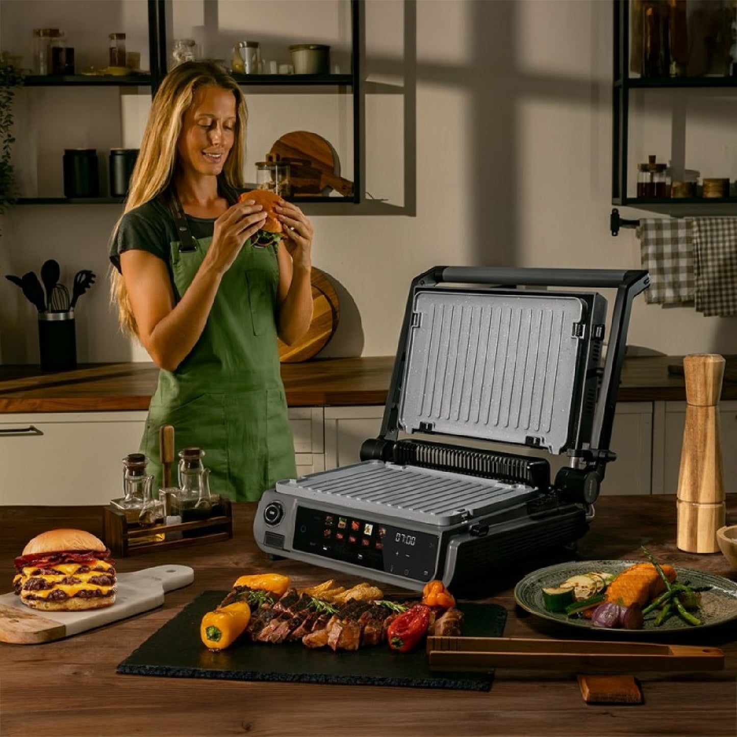Cecotec Parrilla Eléctrica Con Grill Rock'ngrill 2000 Smash Perfectcook. 2000w, Sonda Temp, Smash Burger, Smokeless, Dua_4