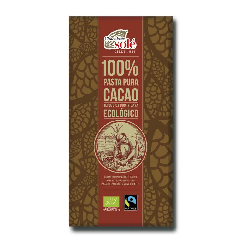 Pasta Pura de Cacau 100% em Pastilhas Bio Solé 90 g