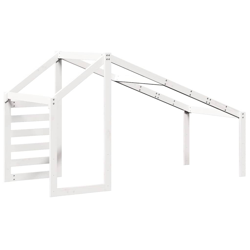 Techo De Cama Infantil Madera Maciza Pino Blanco 188x97x113 Cm_5