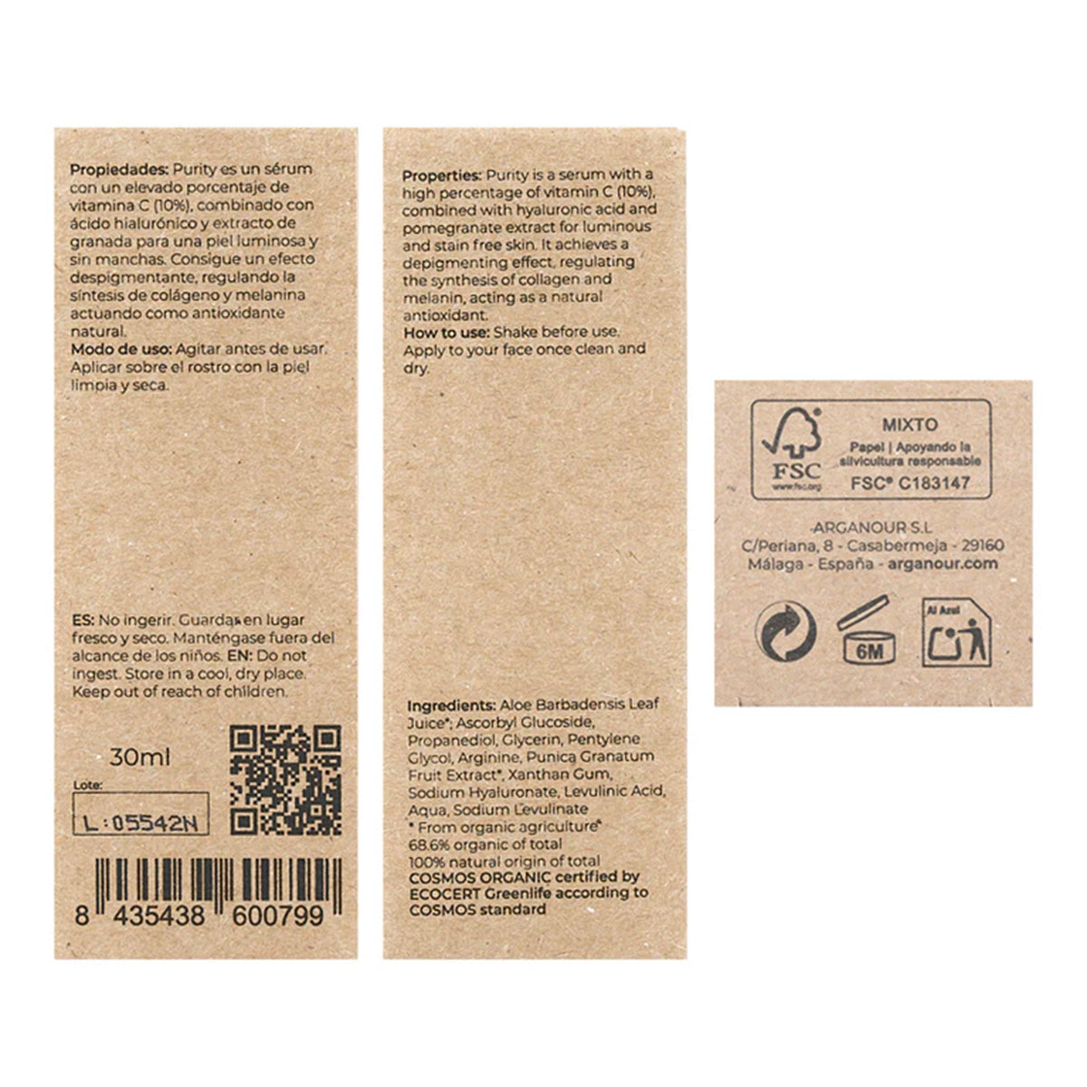 Sérum Facial Purity Vitamina C 30ml Arganour