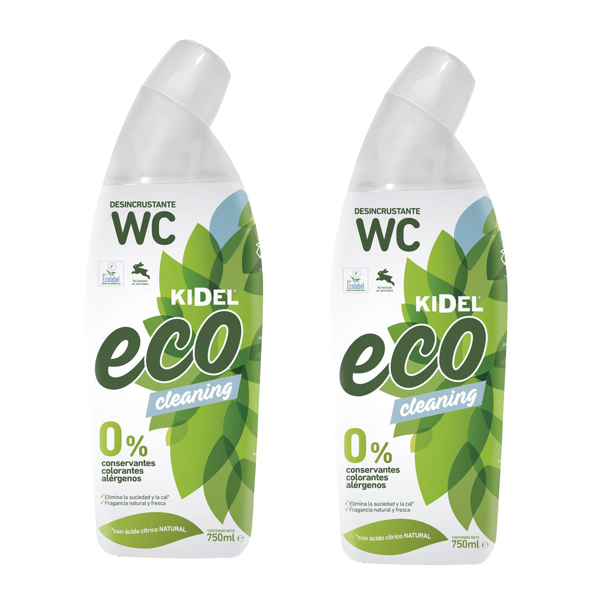 Embalagem de 2 Gel de Banho Desincrustante Kidel Mimidu ECO 750 ml