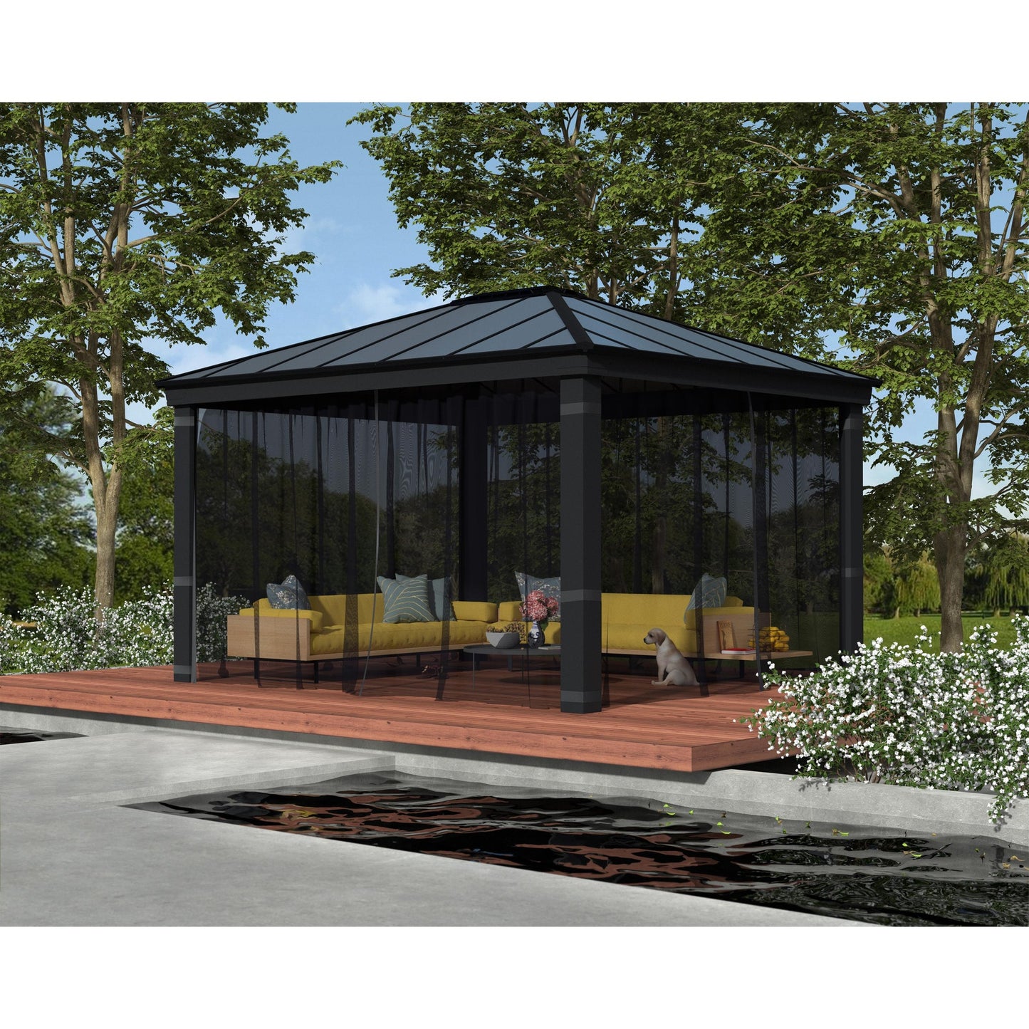 Conjunto mosquiteiro para gazebo Dallas 360x611 cm