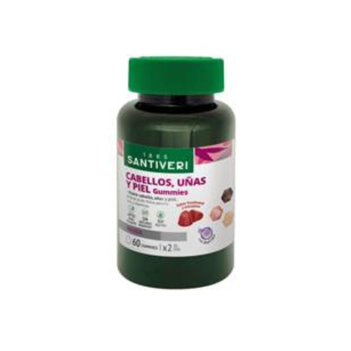 SantiverI Gomas Mastigáveis para Cabelo, Unhas e Pele 60 Gomas 162 g