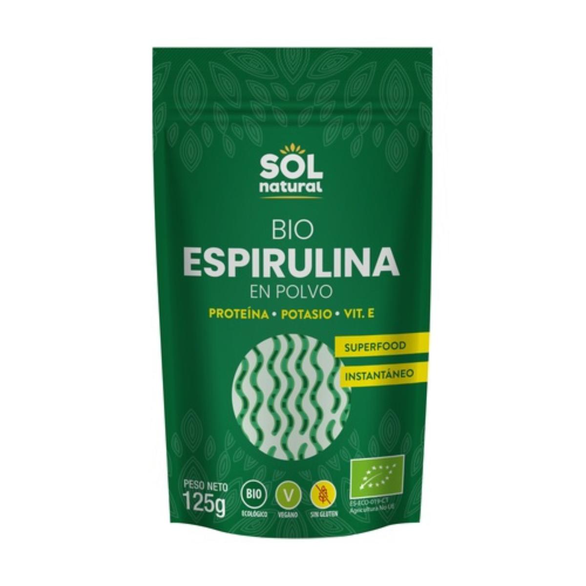 Sol Natural Spirulina Orgânica em Pó 125g