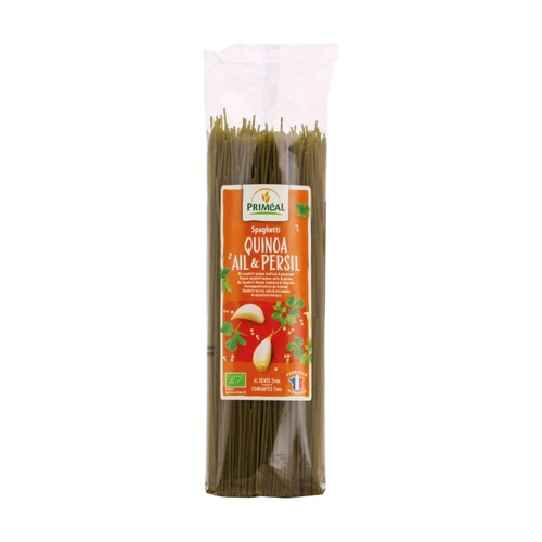 Espagueti de trigo, quinoa, ajo y perejil BIO Priméal 500g