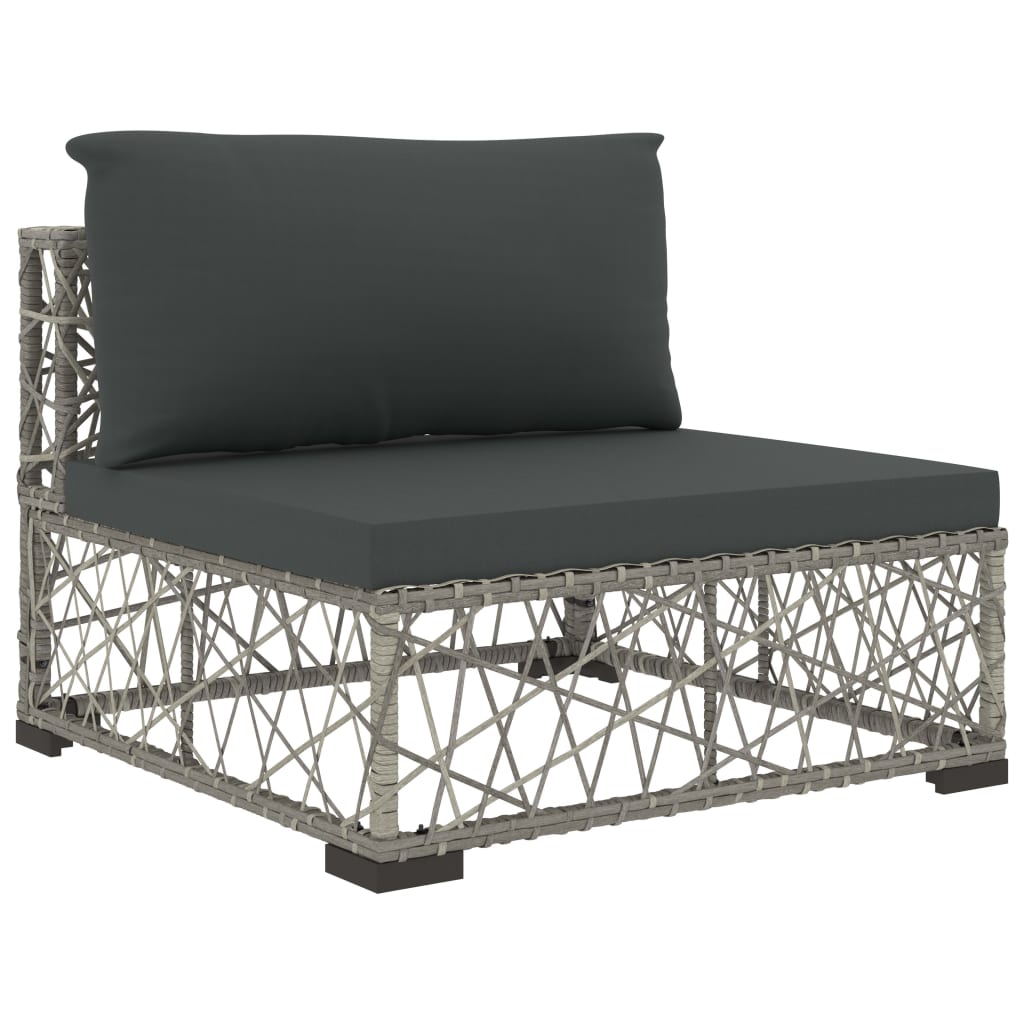 Vidaxl Set De Muebles De Jardín 6 Pzas Y Cojines Ratán Sintético Gris_5
