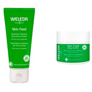 Pacote promocional de creme de plantas medicinais Skin Food 75ml + bálsamo corporal de plantas medicinais Skin Food Weleda 150ml