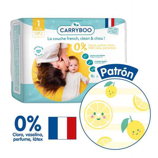 CARRYBOO - Fraldas Ecológicas T1 (2-5kg) - 27 fraldas individuais