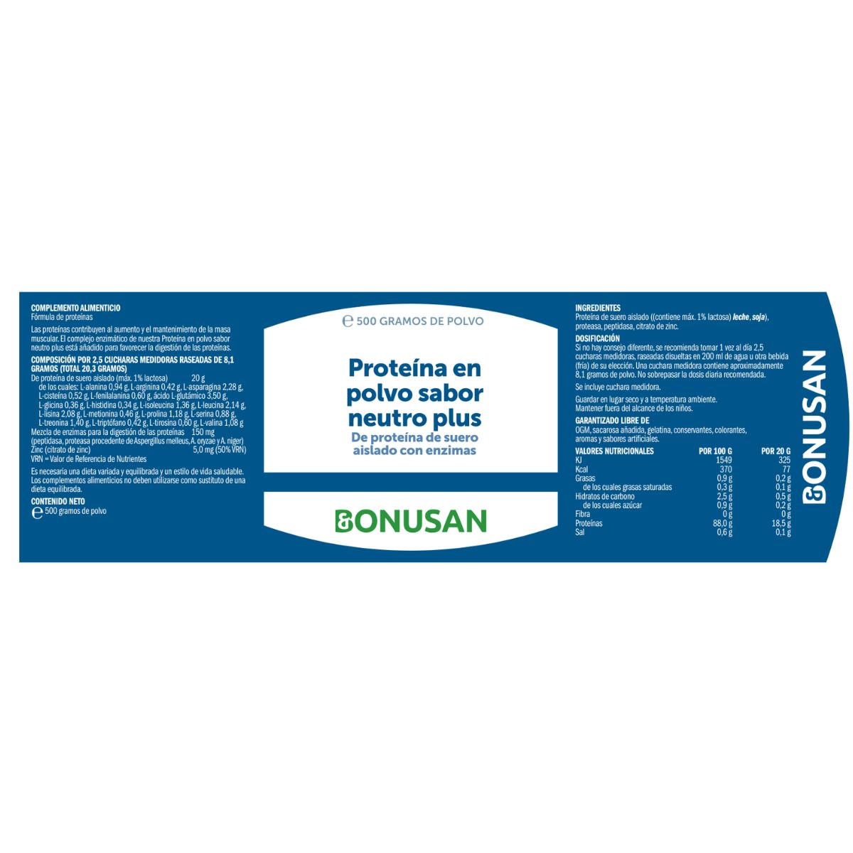 Proteína em pó Bonusan sabor neutro plus 500g