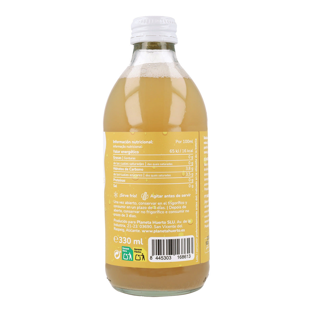 Kombucha ECO Gengibre e erva-príncipe Planeta Huerto 330 ml