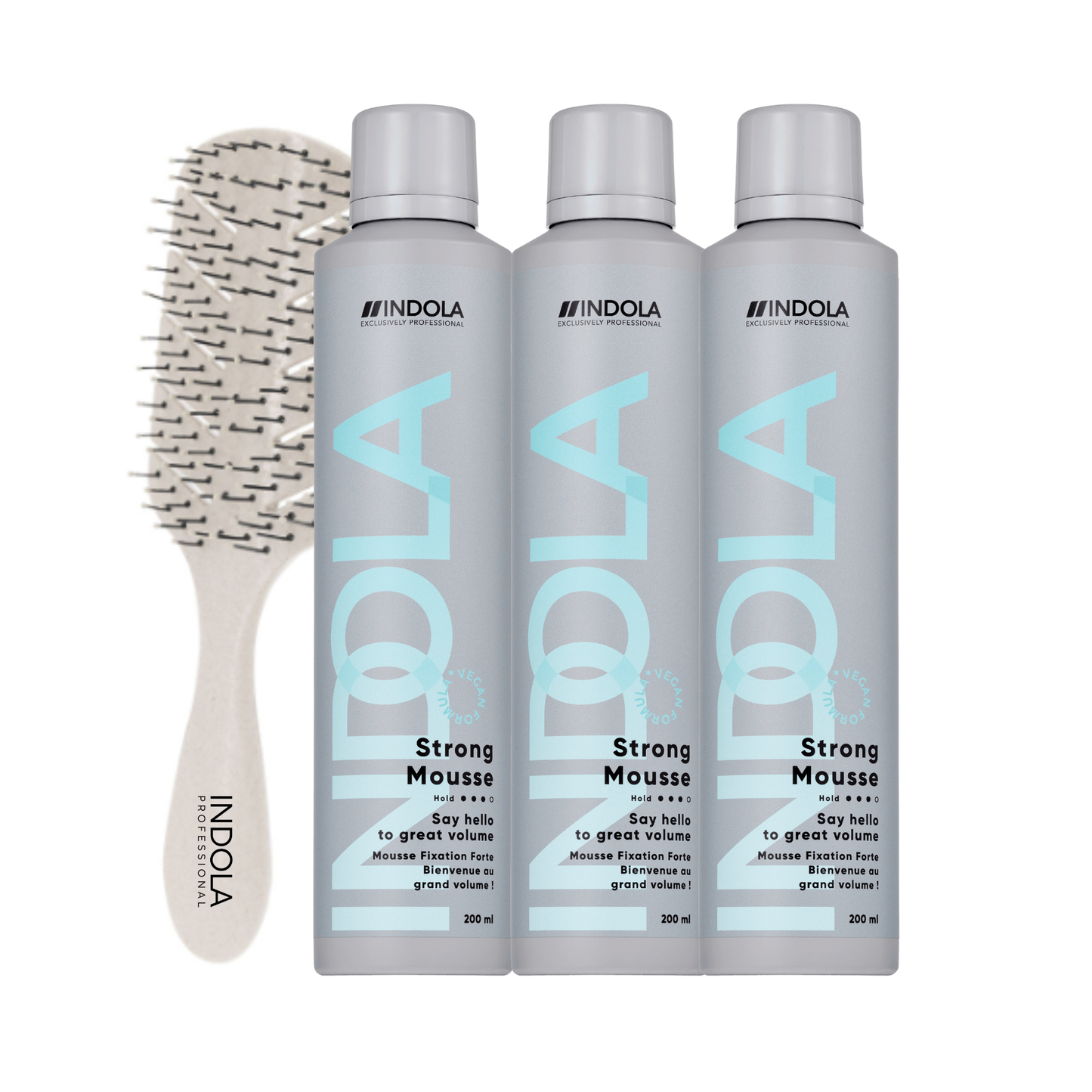 Indola Strong Mousse Pack 3 X 200 Ml + Peine Regalo | Fijación Fuerte_0