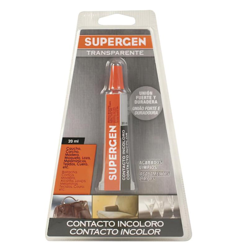 Pegamento Supergen Incoloro 20 Ml.