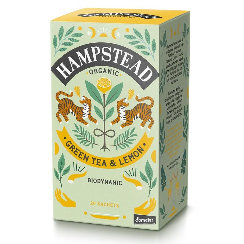 Chá Verde com Limão Hampstead 20 saquetas