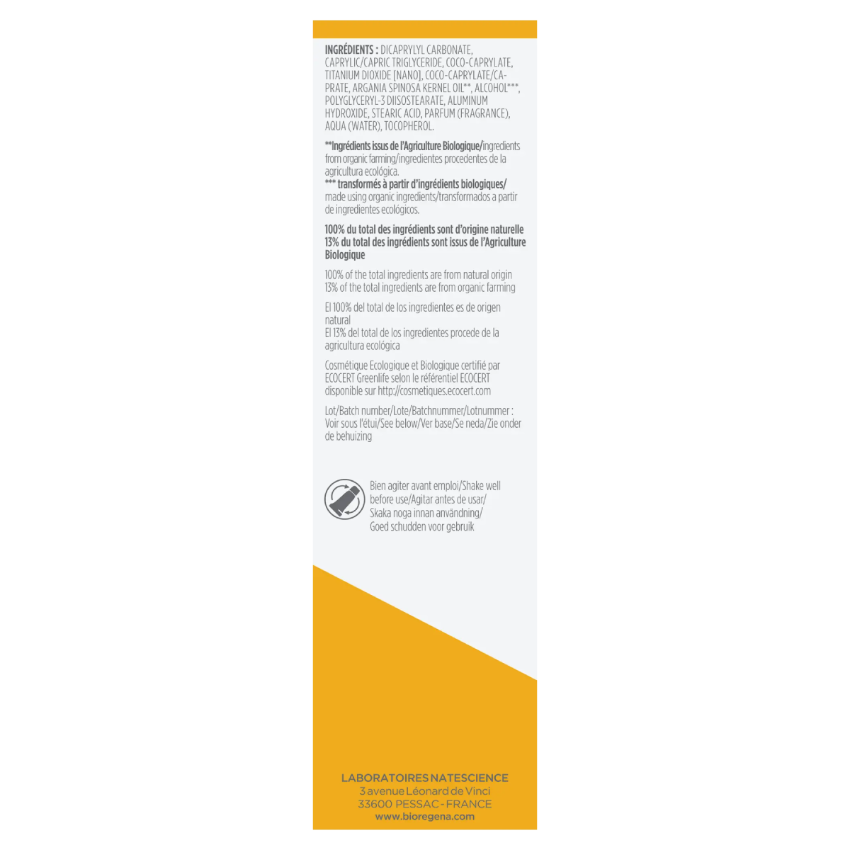 Spray Protetor Solar Hipoalergénico FPS 30 da Bioregena 90 ml